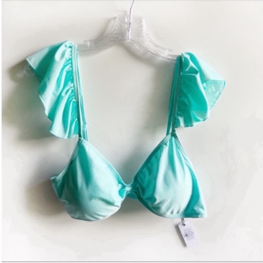 Rumi Como Swim bikini teal ruffled plus size sustainable NWT - Picture 2 of 10